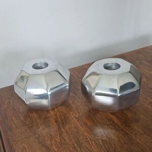 Nima Oberoi Lunares | Silver Geometric Candle Holders